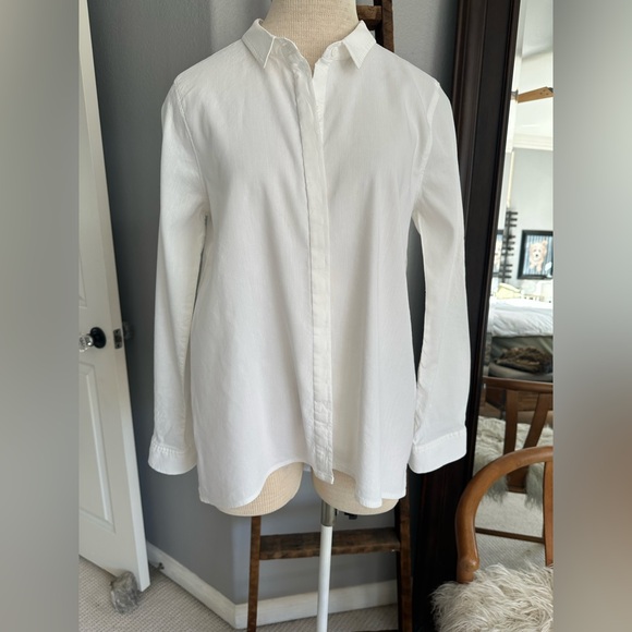 Eileen Fisher Crisp White Dress Shirt, size medium - Picture 5 of 11